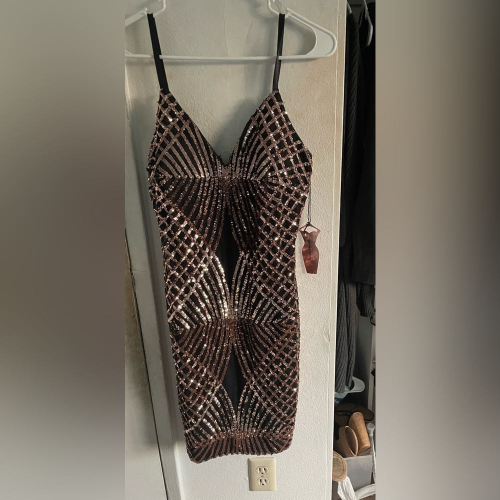 Black and gold dress